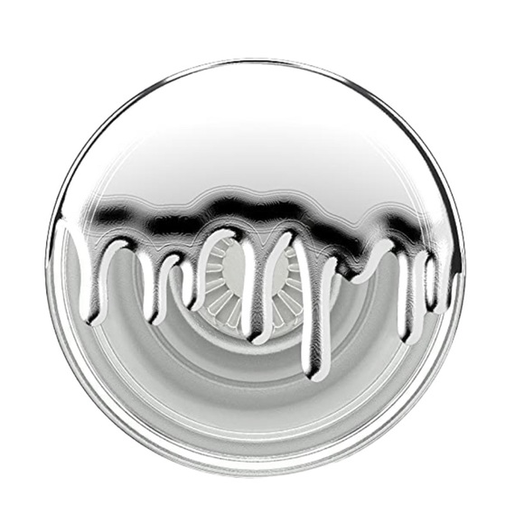 POPSOCKETS Dripping Silver Chrome Premium Phone Grip Kick Stand PopGrip - Picture 3 of 15